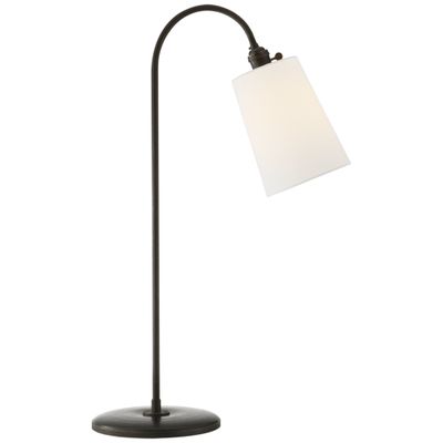 Thomas O'Brien Mia Table Lamp in Aged Iron with Linen Shade W18.25