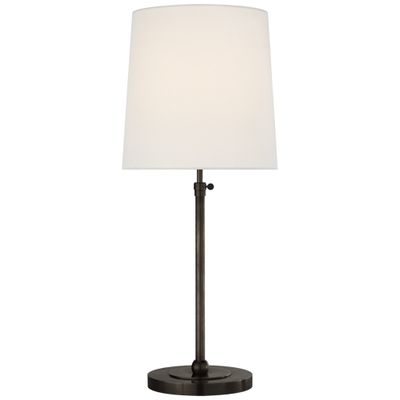 Thomas O'Brien Gironde Large Table Lamp in Crystal and Hand-Rubbed Ant