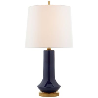 Thomas O'Brien Luisa Large Table Lamp in Denim with Linen Shade W16