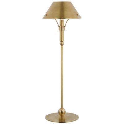 Thomas O'Brien Turlington Medium Table Lamp in Hand-Rubbed Antique Brass with Hand-Rubbed Antique Brass Shade W8.75