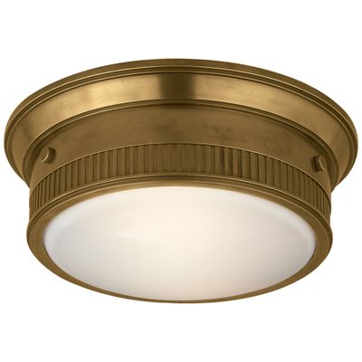 Thomas O'Brien Calliope Marine Flush Mount in Hand-Rubbed Antique Brass Ceiling Light W11.5