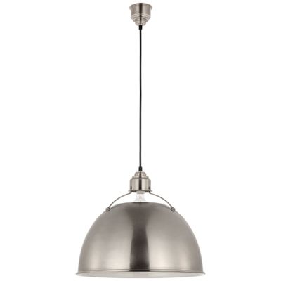 Thomas O'Brien Eugene Large Pendant in Antique Nickel Ceiling Light W21