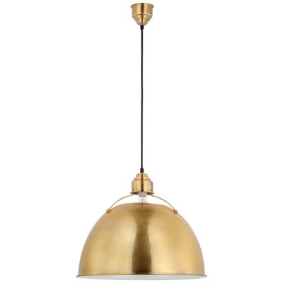 Thomas O'Brien Eugene Large Pendant in Hand-Rubbed Antique Brass Ceiling Light W21