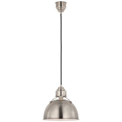 Thomas O'Brien Eugene Small Pendant in Antique Nickel Ceiling Light W12