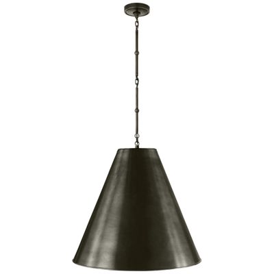 Thomas O'Brien Goodman Large Hanging Lamp in Bronze with Bronze Shade Ceiling Light W24