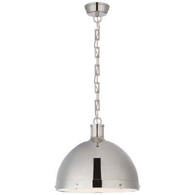 Thomas O'Brien Hicks Extra Large Pendant in Polished Nickel with Acrylic Diffuser Ceiling Light W16