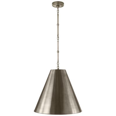 Thomas O'Brien Goodman Medium Hanging Light in Antique Nickel with Antique Nickel Shade Ceiling Light W18