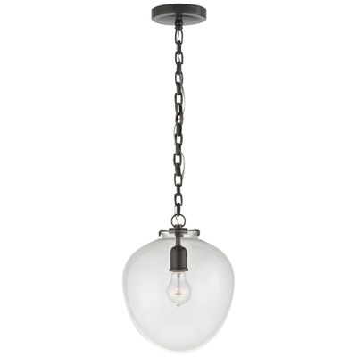 Thomas O'Brien Katie Acorn Pendant in Bronze with Clear Glass Ceiling Light W10.5