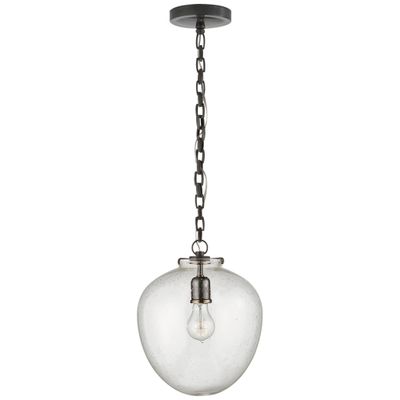 Thomas O'Brien Katie Acorn Pendant in Bronze with Seeded Glass Ceiling Light W10.5
