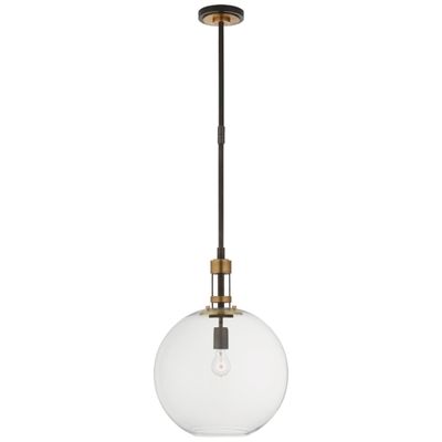 Visual Comfort Signature TOB 5430BZ HAB CG One Light Pendant Gable2 Bronze with Antique Brass