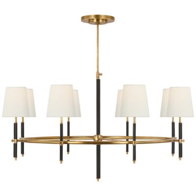 SL5814HABL by Visual Comfort - Classic Mini Ring Chandelier in Hand-Rubbed  Antique Brass with Linen Shades